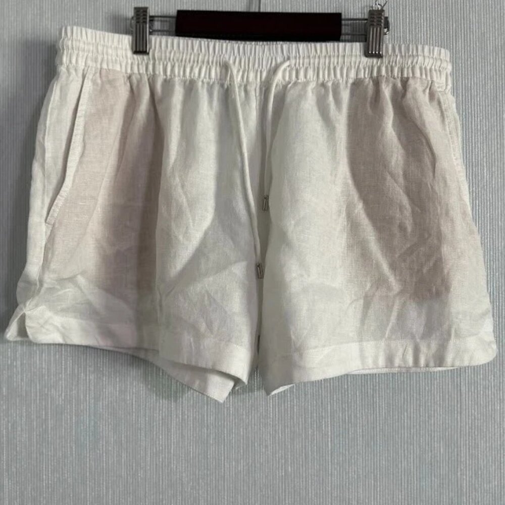Casual Summer White Women's Shorts in 100% Linen Oysho NWT Size: L